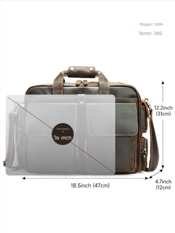 Мъжка кроссбоди чанта от естествена кожа MASIWEI, първи слой телешка кожа, подплата полиестер‑памук, износоустойчива, подходяща за бизнес пътувания