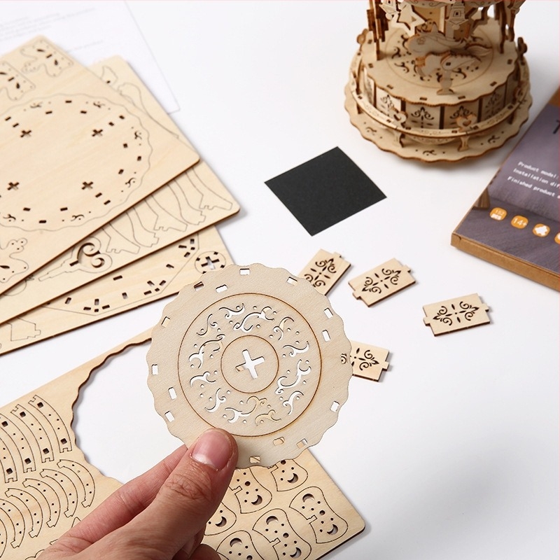 Дървен триизмерен пъзел - образователна игра за сглобяване, DIY и подходящ за деца 7-14 години