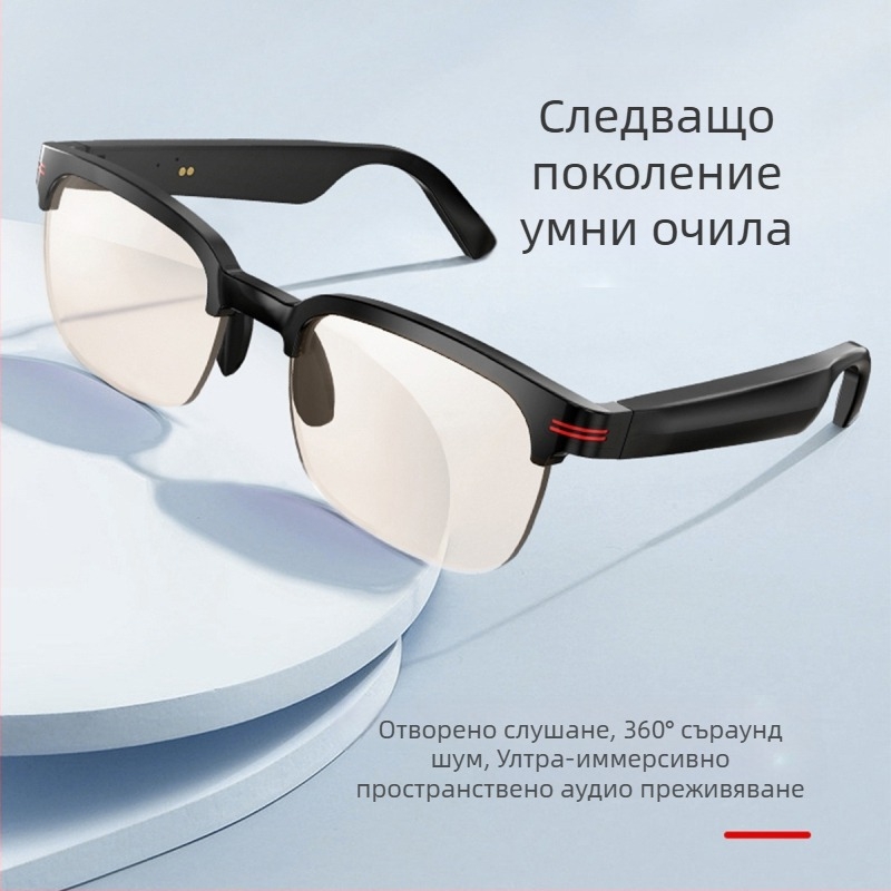 GS200 умни Bluetooth очила със насочен аудио — управление с докосване, батерия 150 mAh, материал PC+ABS, безжичен обхват 5–10 m, функции: обаждания и музика