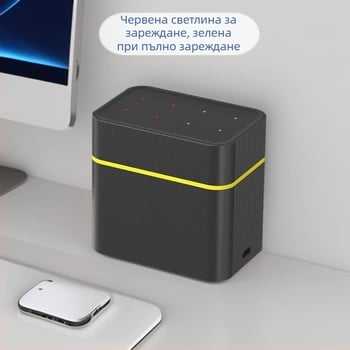 Умно зарядно за батерии AA с 8 гнезда, Type-C порт, вход 5V/2A, изход 5V DC 2A