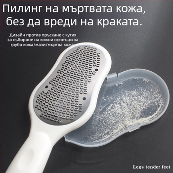 Педикюрен инструмент за премахване на загрубяла кожа с овален шлифовъчен камък | Материал: неръждаема стомана + пластмаса | Марка: Other