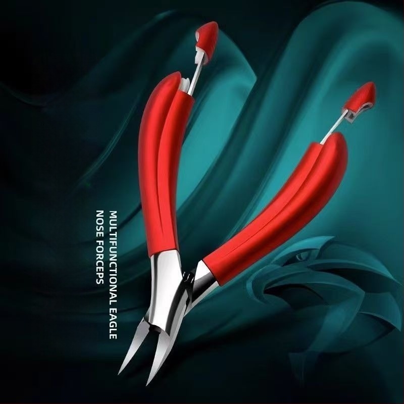 Многофункционален комплект за грижа при враснали нокти за домашна употреба; пластмаса и неръждаема стомана; наклонен връх; клещи за жлеба на нокътя