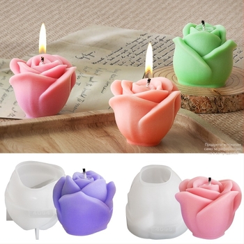 3D силиконова форма за бутони рози, за смола и гипс, DIY украса за свещи