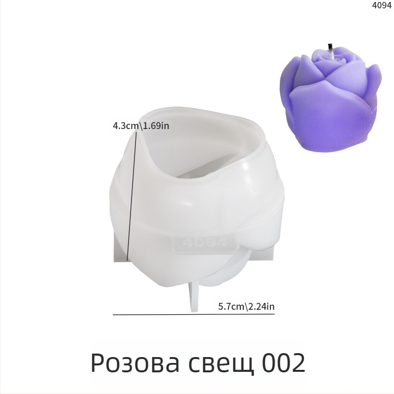 3D силиконова форма за бутони рози, за смола и гипс, DIY украса за свещи