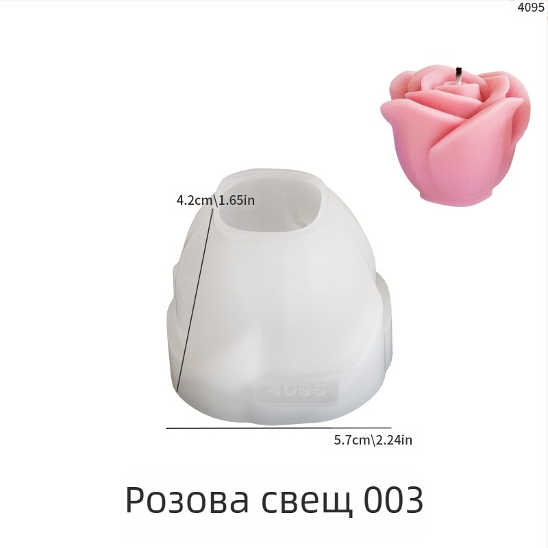 3D силиконова форма за бутони рози, за смола и гипс, DIY украса за свещи