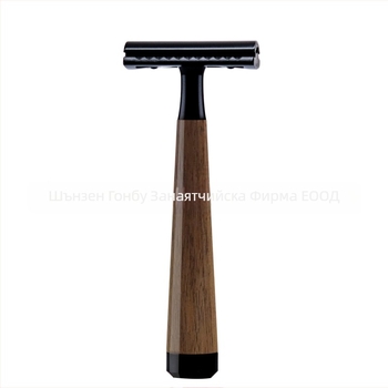 ZY ръчна самобръсначка с дръжка от орехово дърво, двустранно острие, 84 бр.