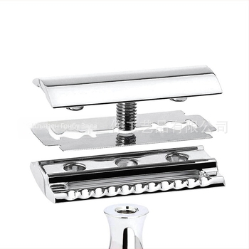 ZY ръчна самобръсначка с дръжка от орехово дърво, двустранно острие, 84 бр.