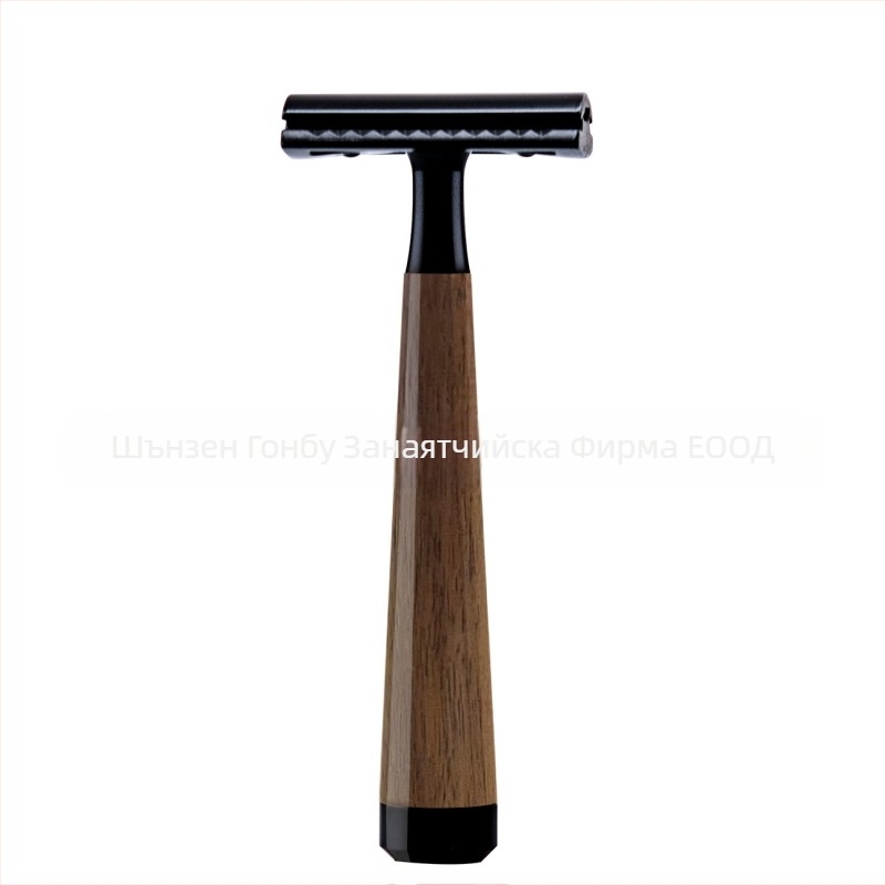 ZY ръчна самобръсначка с дръжка от орехово дърво, двустранно острие, 84 бр.