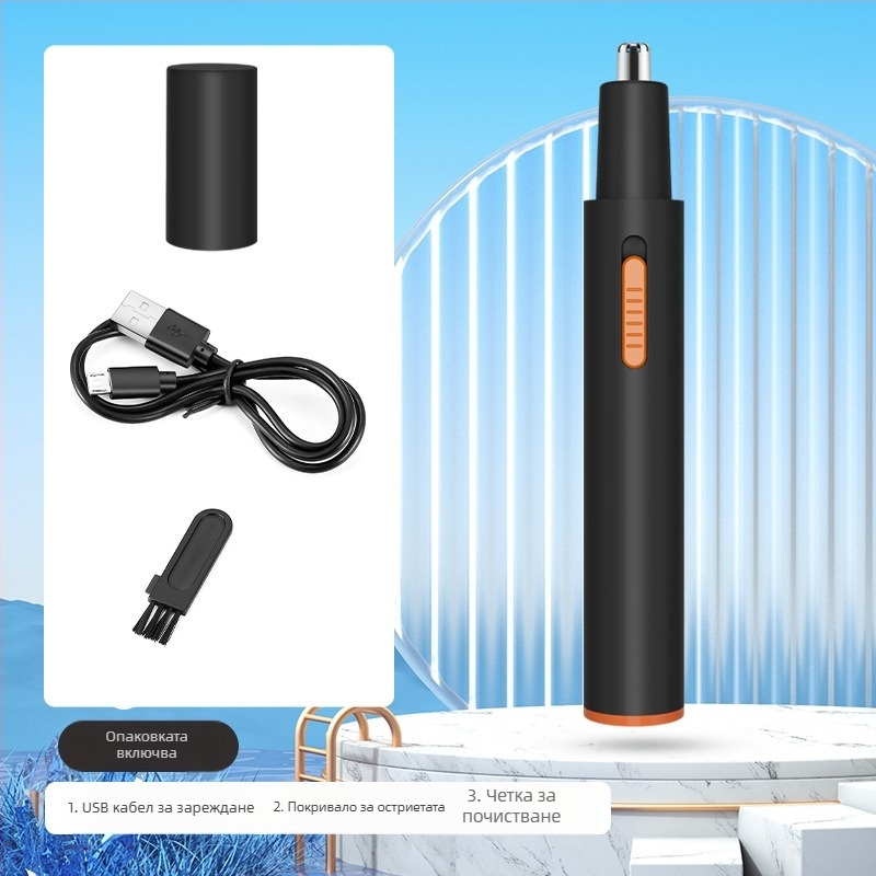 Schweiker портативен електрически тример за носни косми – вградена батерия 100–300 mAh, подвижна и измиваема глава за рязане, ABS корпус, зареждане