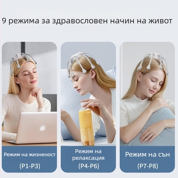 Масажор за глава с щипка WY-601 — USB захранване, управление с бутон, 3-та скорост, вибрационен масаж