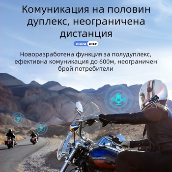 Хедсет за каска с Bluetooth за интерком, стерео, водоустойчив • Bluetooth 5.3 • До 15 м обхват • 8+ часа работа