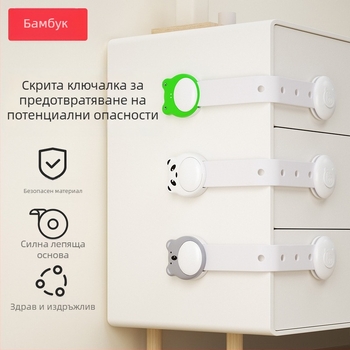 Bangbang Pig многофункционален детски предпазен замък за чекмеджета и шкафове, антищипване, защита на шкафни врати, 3 бр., баркод 6955021809269