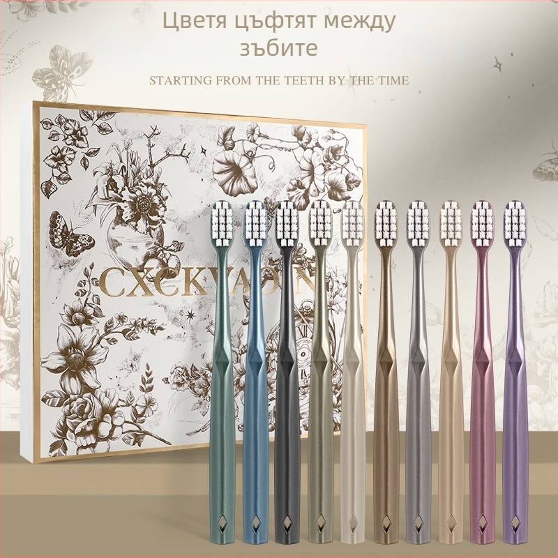 Ръчна четка за зъби с меки четина, широка глава, пакет от 10 бр., модел CXCK-06