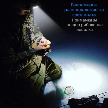 LED челна лампа, USB зареждане, 4 ч. работа, тегло 77 г, обхват 100–200 м