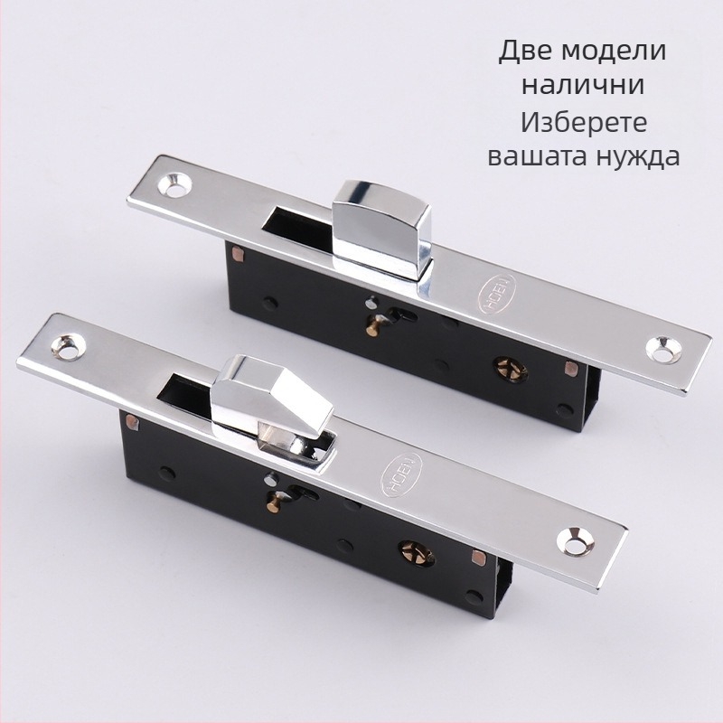 Врезна брава за алуминиево-рамкови стъклени врати, модел HY-302A/HY-302B, железна, модерна простота