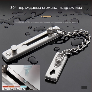 Верижно заключване за врати, двупунктово, неръждаема стомана, Top Valley, модерен стил