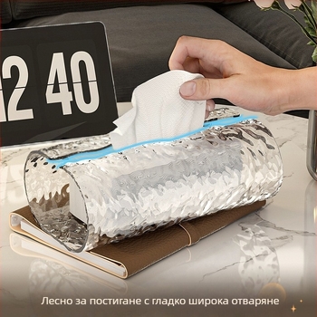 Кутия за кърпи с водни вълни – пластмасова, водоустойчива, за кърпи с издърпване, стил Light Luxury, модел 1