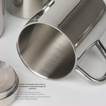 Really 304 неръждаема стомана двойнослойна термоизолирана чаша с дръжка, китайски стил