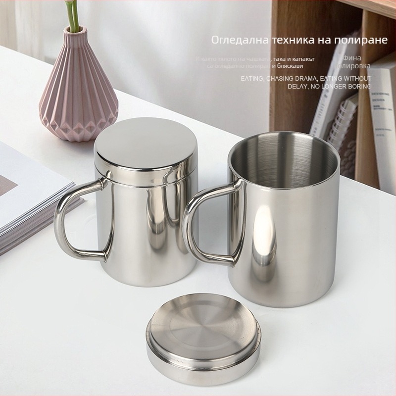 Really 304 неръждаема стомана двойнослойна термоизолирана чаша с дръжка, китайски стил