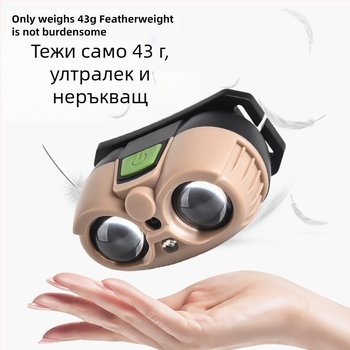 Смарт LED челник с USB зареждане и сензор, 3W, 400mAh, преносим за къмпинг, нощно риболов и бягане