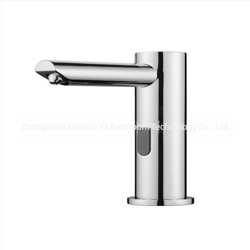 Сензорен дозатор за сапун с пяна, тип кран – месинг, хромирана повърхност; модерен минималистичен стил; индукционна функция; тегло 2 кг