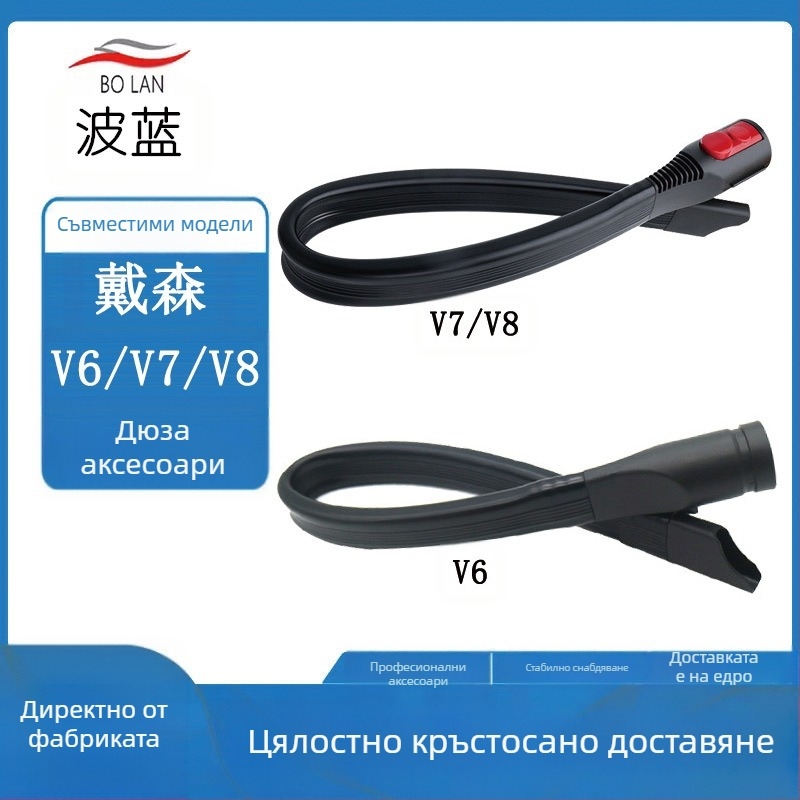 Dyson аксесоар за прахосмукачка – накрайник за плоско всмукване с удължител, мека глава за тесни пролуки, съвместим с V6/V7/V8