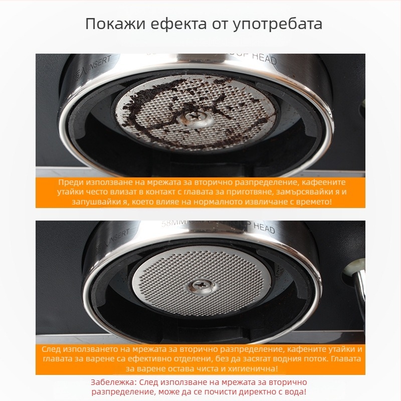 Италианска кафе машина: неръждаема стомана; водоразпределителна мрежа за вторично разпределение на водата; висок клас; произход Гуандун; без ръководство.