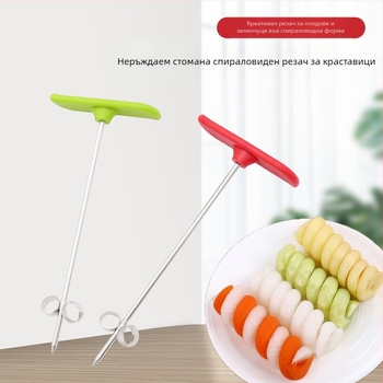 Chef Ji Qixiu Неръждаема стомана + ПП Многофункционален резач за зеленчуци със спирален ролер и резачка за краставица