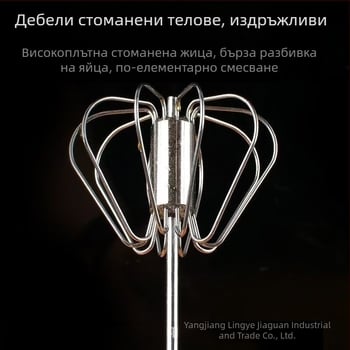 Ръчен разбърквач за яйца от неръждаема стомана за домашно готвене | Марка Leading Best Crown | Стартира през 2021 | Персонализация налична | Печатано лого
