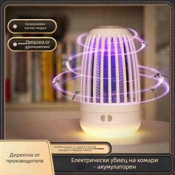 WD-818 USB презареждащ електрошоков уловител за комари, домашна нощна лампа, ретро стил, ABS корпус, LED светлина, покритие 21–30 м²