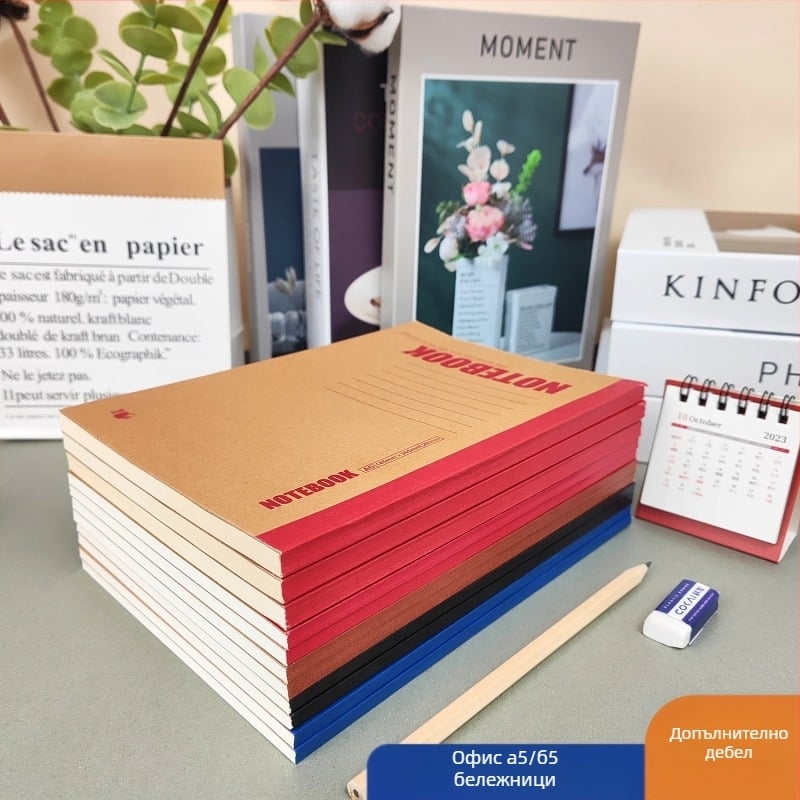 Бележник със лепено подвързване, 180 страници, 70 г/м² хартия, обложка от хартия, стил бизнес офис