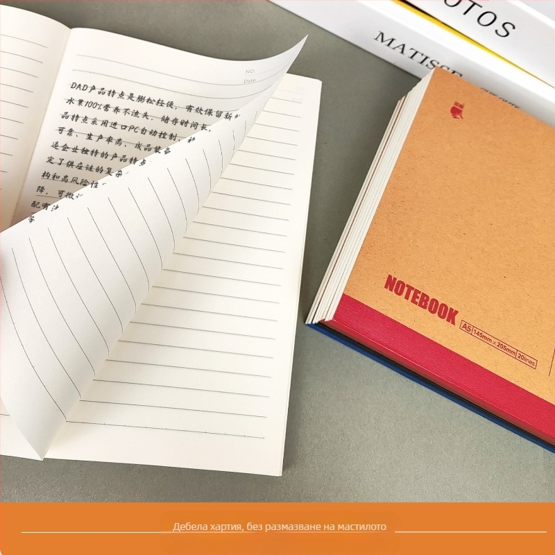 Бележник със лепено подвързване, 180 страници, 70 г/м² хартия, обложка от хартия, стил бизнес офис