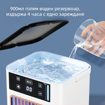 USB настолен охладител за офис с пръскане и овлажняване, безшумен, 3 скорости, безчетков мотор