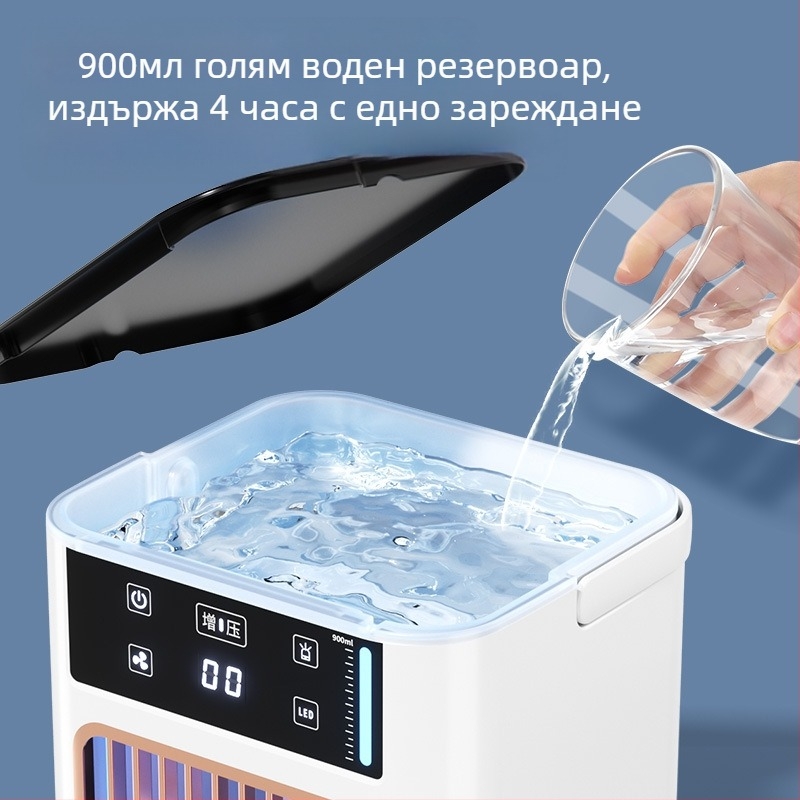 USB настолен охладител за офис с пръскане и овлажняване, безшумен, 3 скорости, безчетков мотор