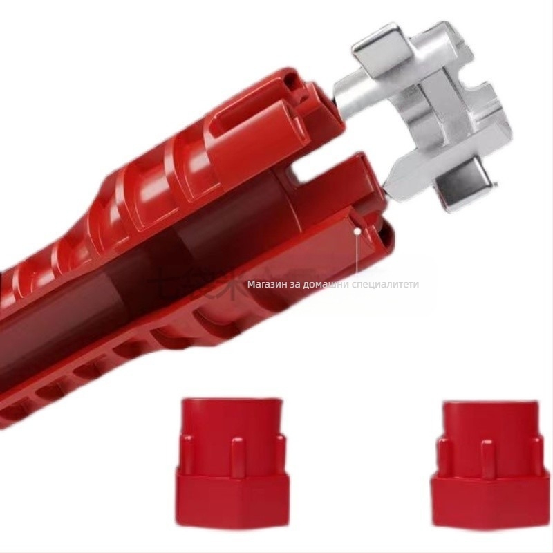 Тръбен ключ за мивка, S2 инструментална стомана, пластмасово покритие, за ремонт на водопроводни тръби и ъглови кранове