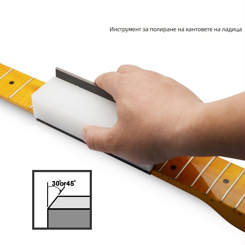 Инструмент за кант на ръба на грифа на китара и полиране на струни — двуфункционален, високовъглеродна стомана, Houlang Instrumental Music