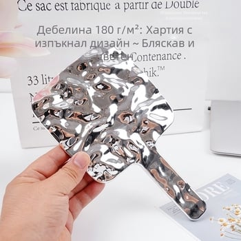 Ръчно огледало за грим в ретро INS стил, портативно огледало с ABS рамка, без електричество