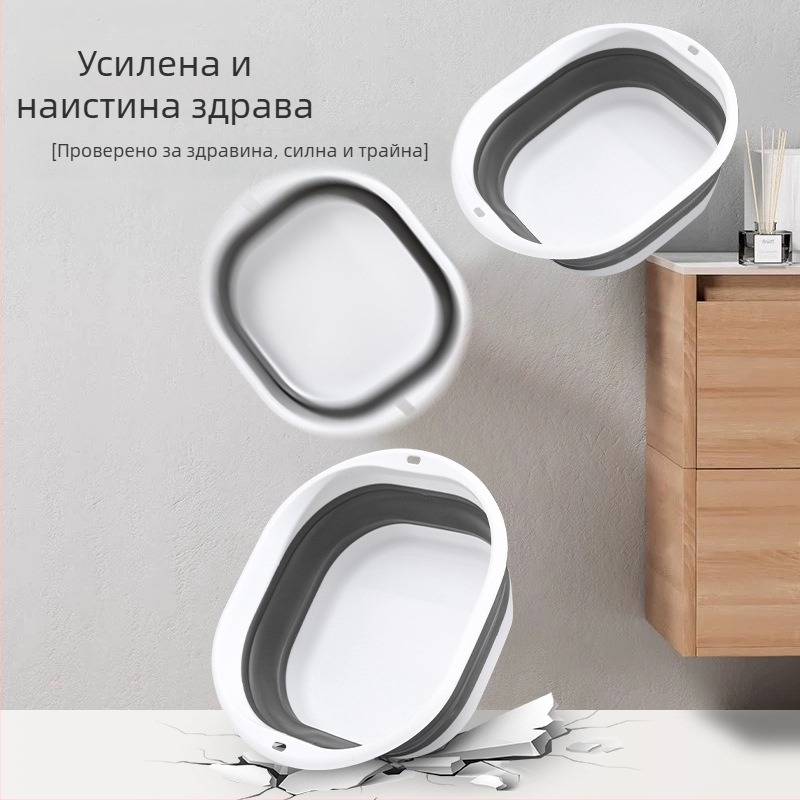 Сгъваема пластмасова мивка за лице, удебелена конструкция, квадратна форма, лека и компактна, тегло 114 g