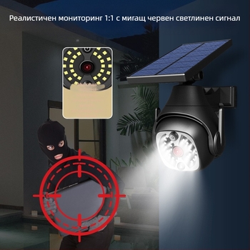 Соларна външна LED лампа със сензор за движение, IP65, 6W, 5V, модел K23