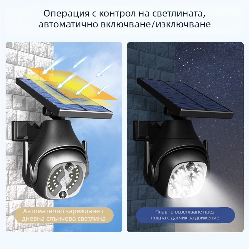 Соларна външна LED лампа със сензор за движение, IP65, 6W, 5V, модел K23