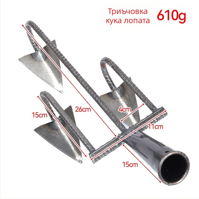Триъгълна копачка с пет зъба, манганова стомана, усилена конструкция за разрохкване и плевене