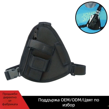 Мъжка чанта за гръден кош – Oxford плат, Liuhe марка, едноцветна, подплата от найлон, есен 2024