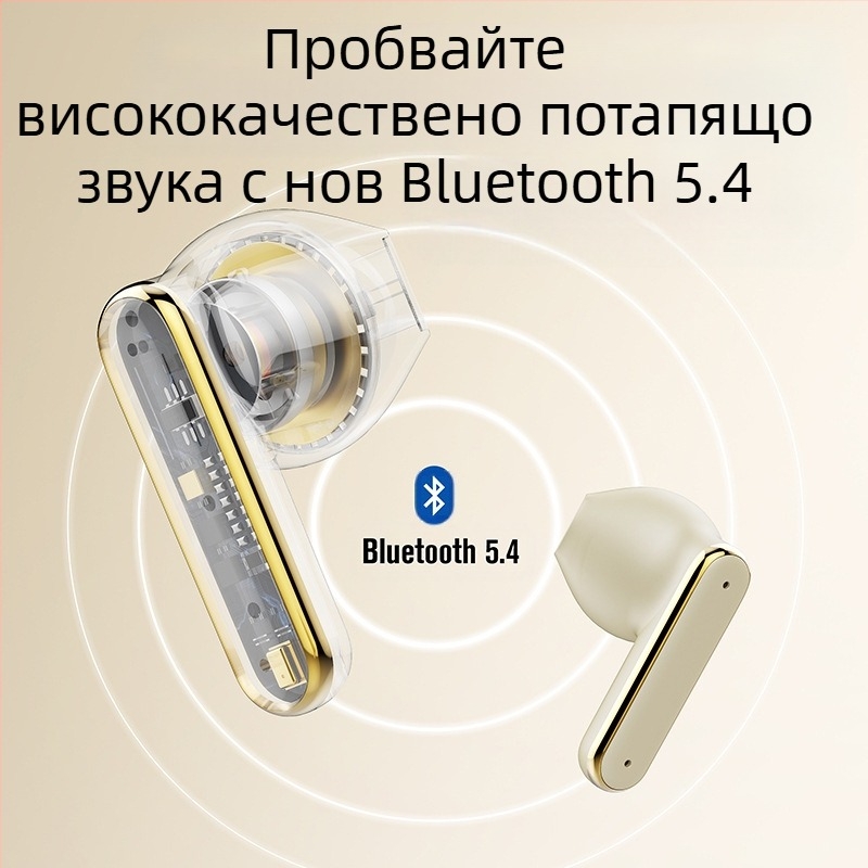 Безжични Bluetooth слушалки за ухо с шумопотискане, цифров дисплей, частен модел, Bluetooth 5.4