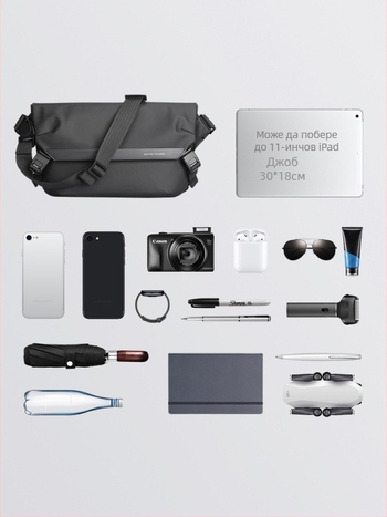 Мъжка презрамкова чанта MARK RYDEN, градска простота, Oxford плат, подплата от полиестер, еднотонен модел, износоустойчива за ежедневна употреба