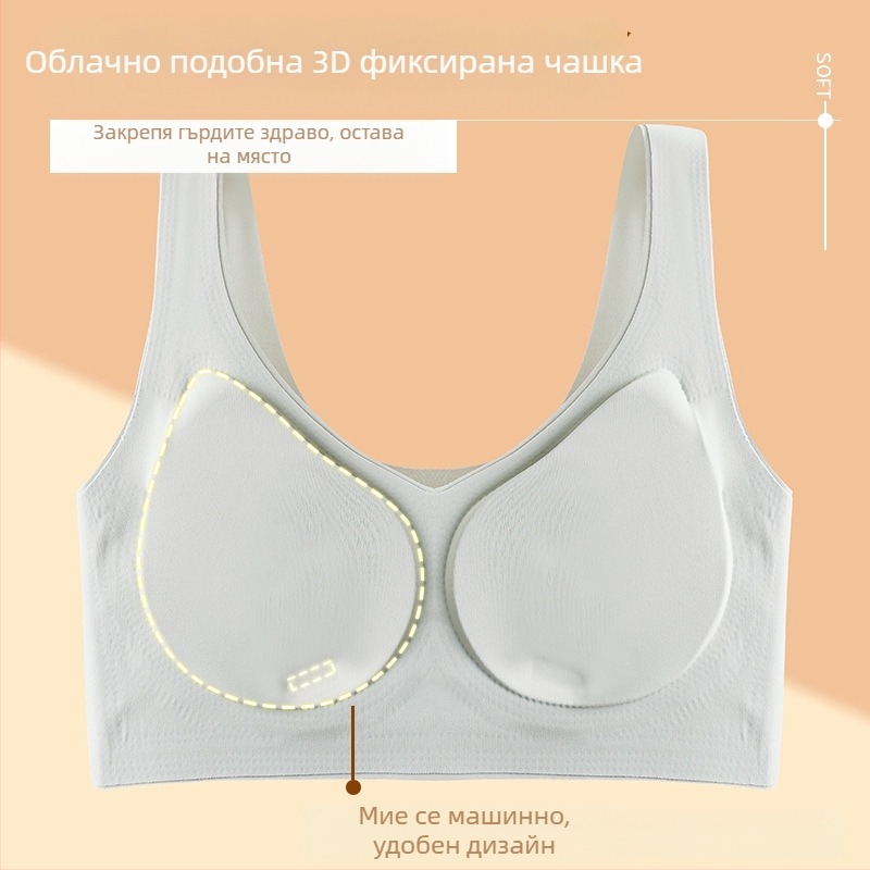 Безшевен сутиен с пълна чашка, антипровисване и странично прибиране; 3/4 формовани чашки; основен плат нейлон, подплата спандекс