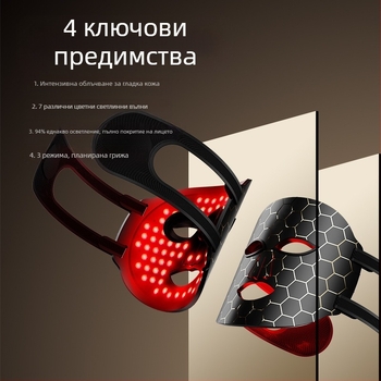 LED маска за фототерапия за подмладяване на кожата, преносимо устройство за домашна употреба, без вградена батерия, IPX0