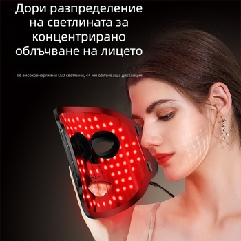 LED маска за фототерапия за подмладяване на кожата, преносимо устройство за домашна употреба, без вградена батерия, IPX0