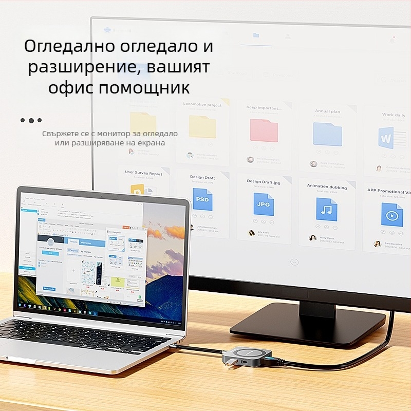 M.2 NVMe SSD корпус и докинг станция с HDMI, USB-C 3.2, алуминиева сплав, поддържа до 2 TB