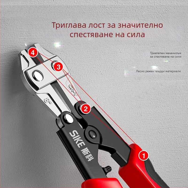 Мини индустриални клещи за тел – висока твърдост, улеснено рязане, за рязане на телена мрежа и вериги