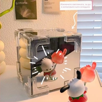 Акрилен кубичен нощен светилник с букет лалета, ръчна изработка, инжекционно формован, луксозен стил